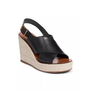 Chloe Black Espadrille Wedge Sandals